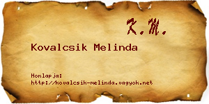 Kovalcsik Melinda névjegykártya