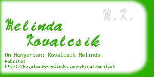 melinda kovalcsik business card